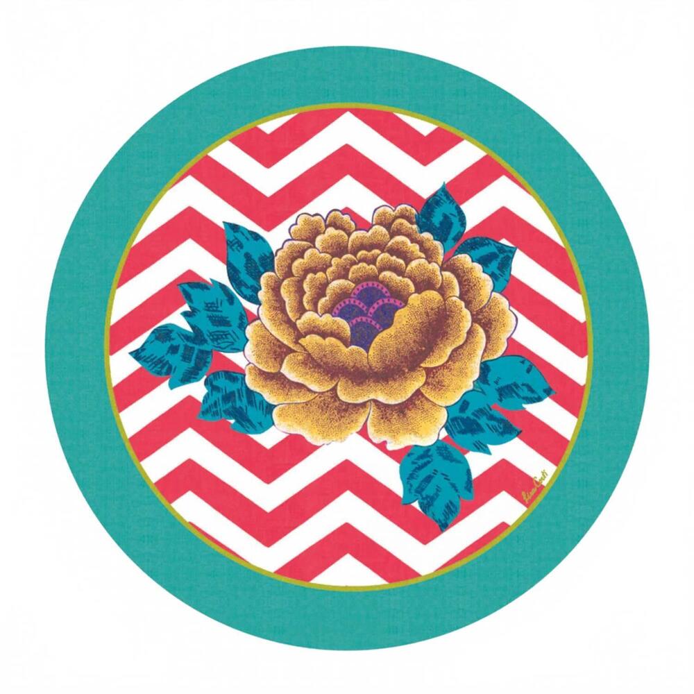 NEW LISA CORTI masonite glory zig zag placemat, set of 2 in red
